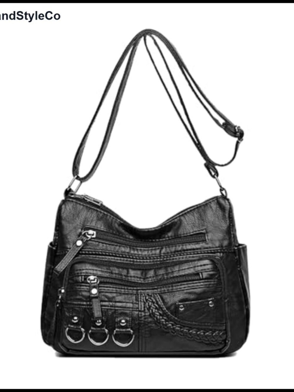 Hobo Purse PU Leather Crossbody Medium Travel Multi-Pocket Shoulder Bag